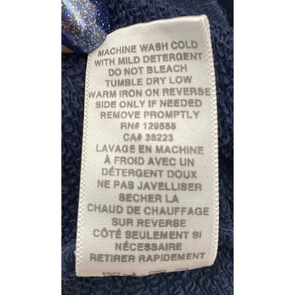 Sol Angeles Women's Embroidered Apres Navy Blue Sweatshirt Stretch Cotton Casual - Picture 10 of 10